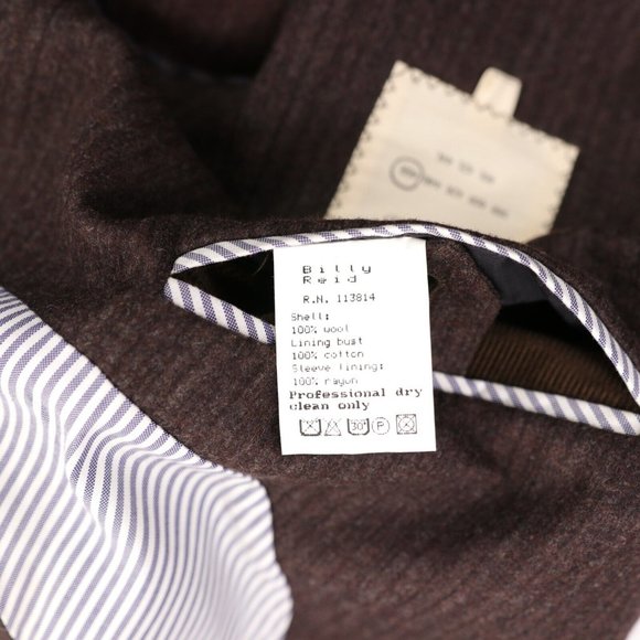 Billy Reid Wool Blazer Sport Coat Size 46R Brown Elbow Patches Jacket Italy - Picture 12 of 14